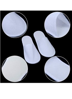 Yuwell 12 Pairs Disposable Spa Slippers Fluffy Closed Toe Spa Slippers For Hotel, Home, Guest Use, Fits Up To US Men And Women  - Image 2