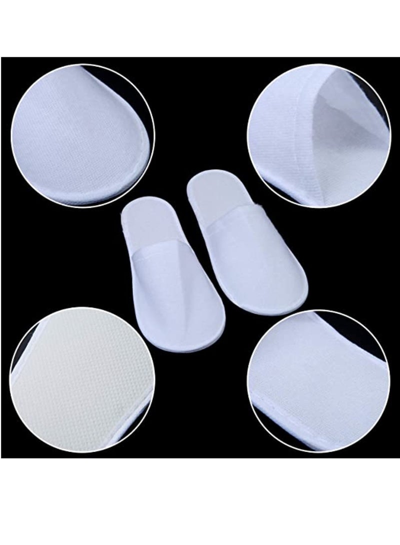 Yuwell 12 Pairs Disposable Spa Slippers Fluffy Closed Toe Spa Slippers For Hotel, Home, Guest Use, Fits Up To US Men And Women - Image 2