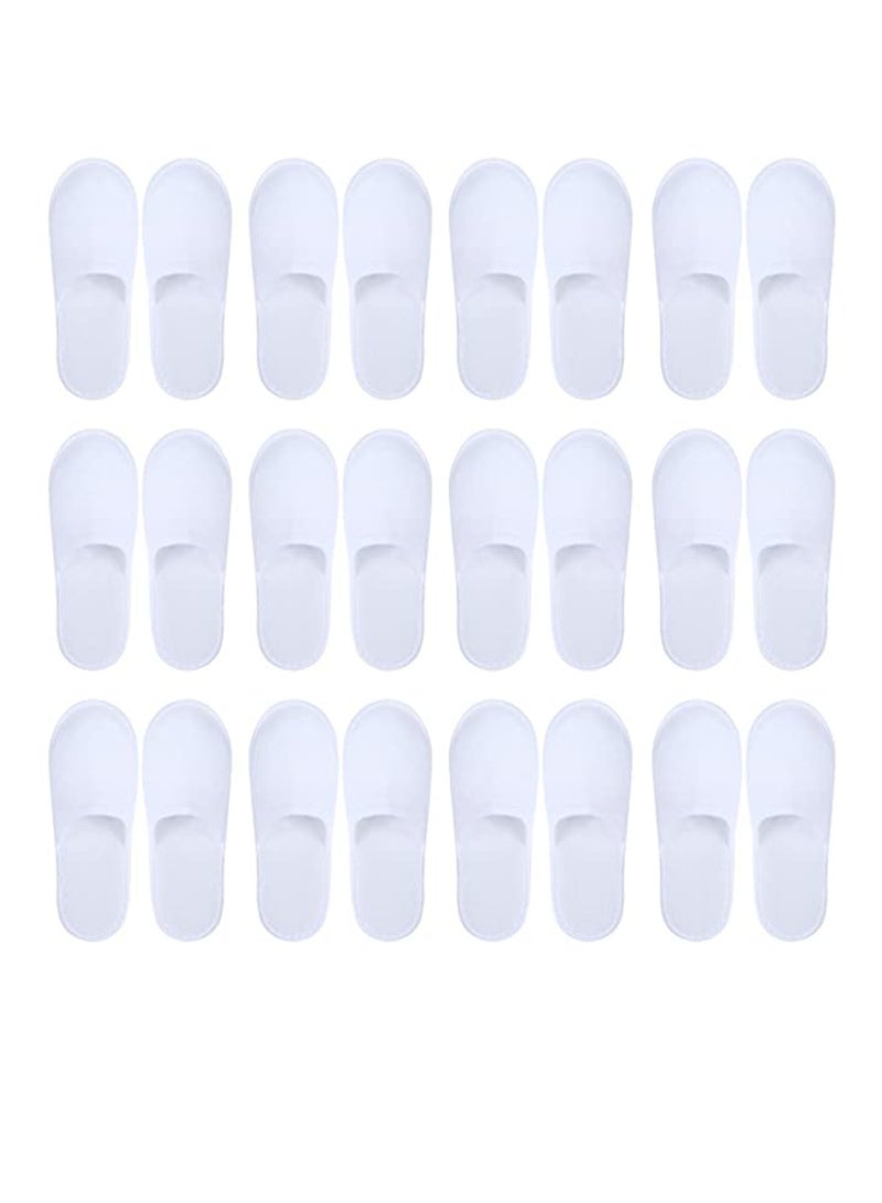 Yuwell 12 Pairs Disposable Spa Slippers Fluffy Closed Toe Spa Slippers For Hotel, Home, Guest Use, Fits Up To US Men And Women - Image 1