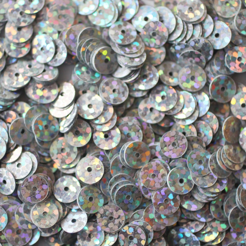 6mm Sequins Silver Hologram Reflective Made in USA