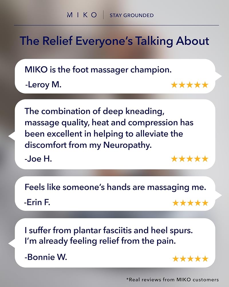 ميكو آلة تدليك القدمين MIKO - تدليك عميق بالركل، شياتسو، ضغط هوائي، وعلاج بالحرارة - مثالية لحالات التهاب الأربطة الطولية للقدم، مرضى السكري، واعتلالات الأعصاب؛ تناسب الرجال حتى مقاس 12 - Image 5
