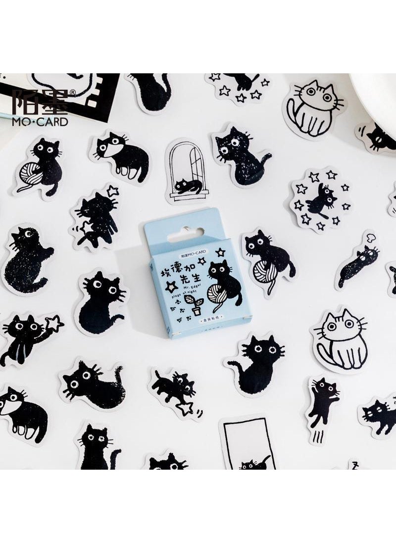Generic - Mo ink boxed stickers Mr. Edgar series cat theme hand account DIY material decorative stickers cross-border - Image 1