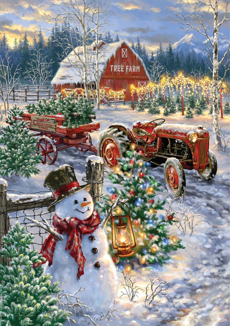 Springbok Christmas Tree Farm 500 Piece Jigsaw Puzzle for Adults Festive Winter Scene with Vintage Truck Holiday Charm - Image 3