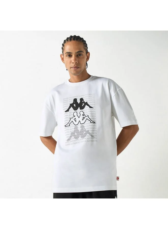 كابا Kappa Logo Print T-shirt with Crew Neck and Short Sleeves