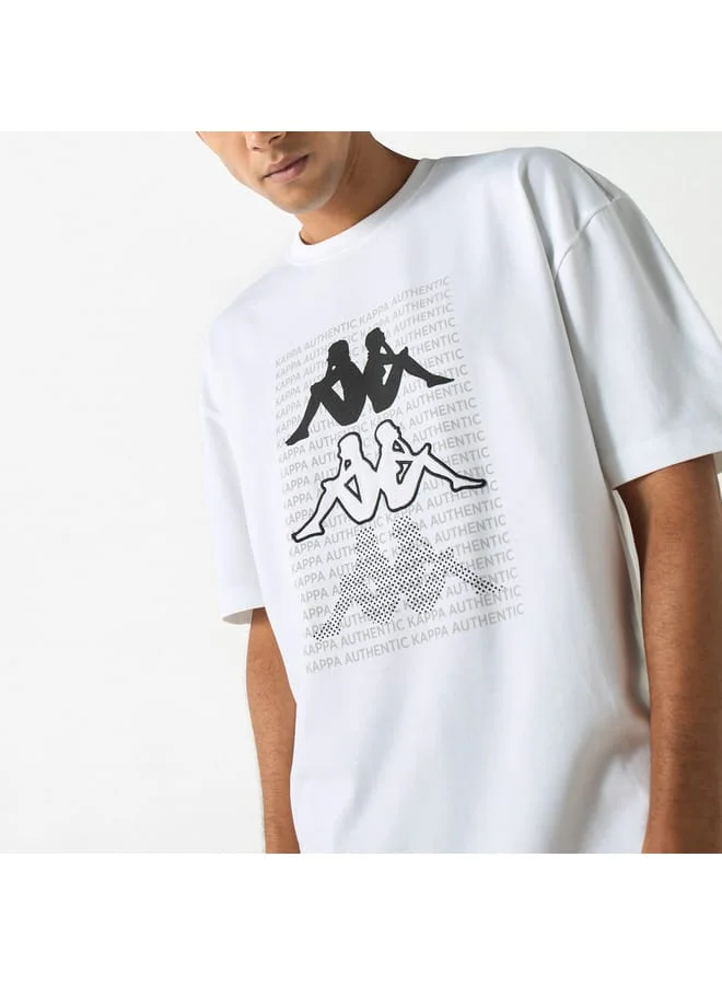 كابا Kappa Logo Print T-shirt with Crew Neck and Short Sleeves