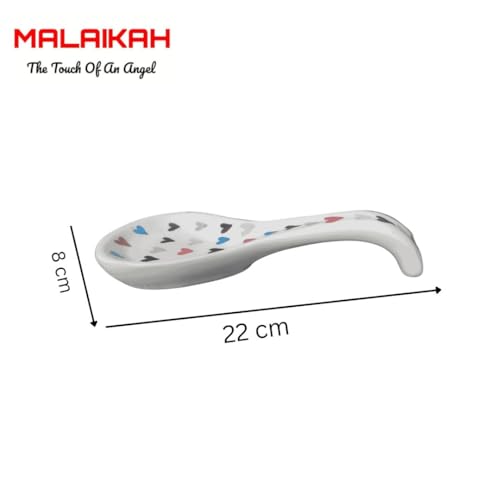 Malaikah Ceramic Spoon Rest Sky Blue Polka Print Hand-Made, Ideal for Kitchen, Tableware, Cutlery Rest, Pack of 1 - Image 3
