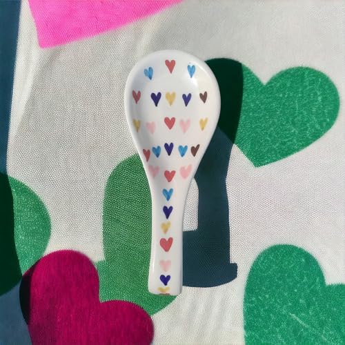Malaikah Ceramic Spoon Rest Sky Blue Polka Print Hand-Made, Ideal for Kitchen, Tableware, Cutlery Rest, Pack of 1 - Image 5