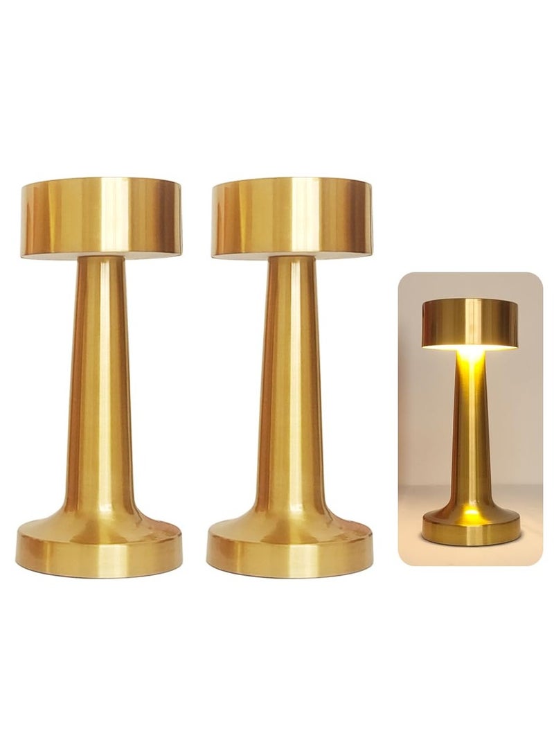 MAKS & CO. LED Gold Metal Table Lamp with Warm Ambient Lighting – Modern Designer Desk Lamp for Bedroom, Living Room, and Office Decor - Image 2