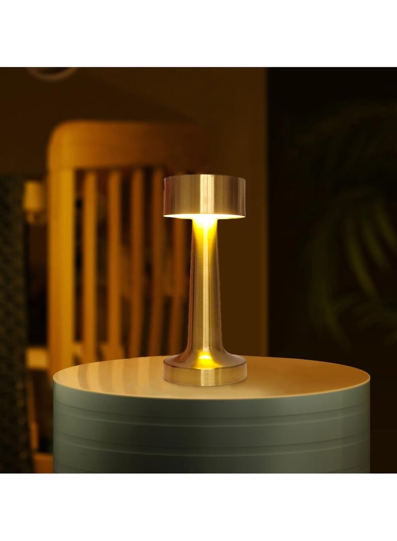 MAKS & CO. LED Gold Metal Table Lamp with Warm Ambient Lighting – Modern Designer Desk Lamp for Bedroom, Living Room, and Office Decor - Image 3