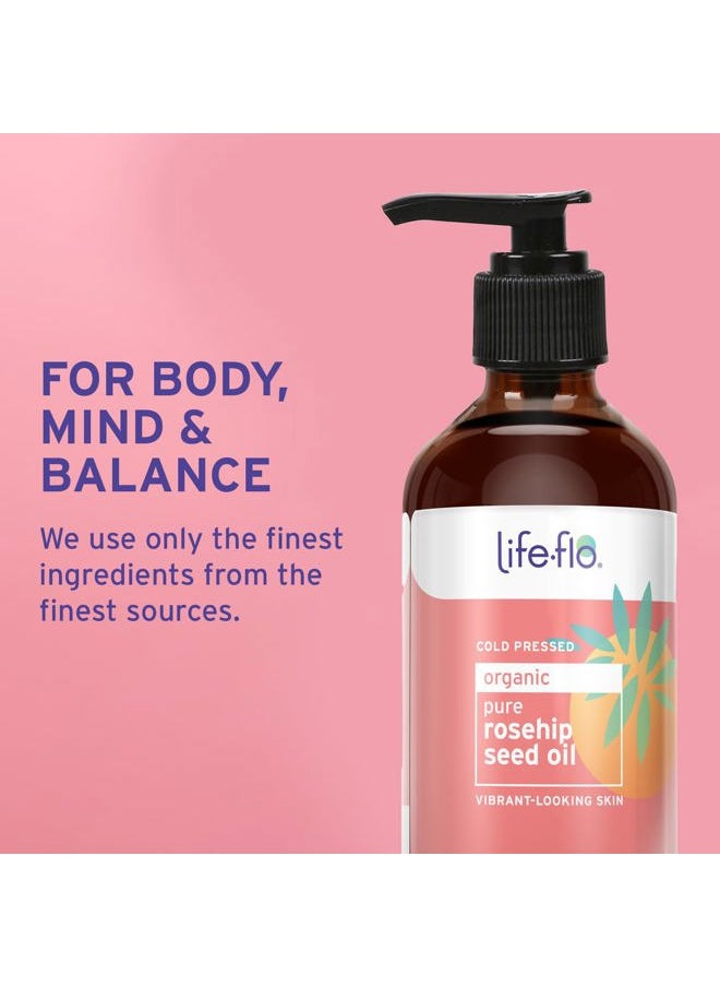 Life-flo - Pure Organic Rosehip Seed Oil, Hydrating Face Oil, Dry Skin Care, Cold Pressed from Organic Rose Hips, Rich in Fatty Acids and Vitamin A (Retinol), Hypoallergenic, 60-Day Guarantee, 4oz - Image 1