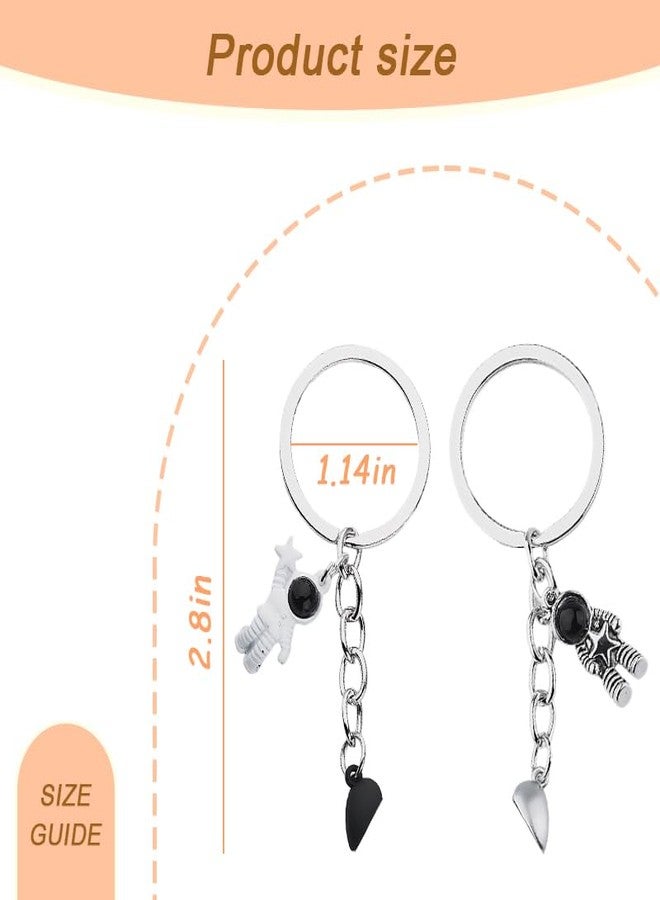 Yreamont Matching Keychains for Couple Husband Wife Boyfriend Girlfriend Valentines Day Gifts for Her Him Anniversary Wedding Gifts for Wife Husband Couples Astronaut Keychain Accessories for Space Lovers - Image 2