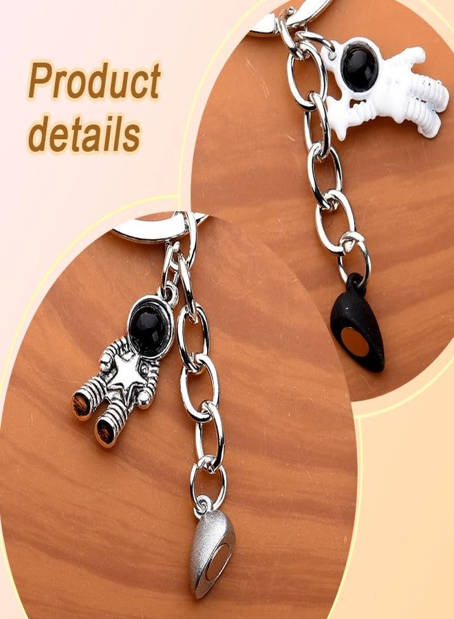 Yreamont Matching Keychains for Couple Husband Wife Boyfriend Girlfriend Valentines Day Gifts for Her Him Anniversary Wedding Gifts for Wife Husband Couples Astronaut Keychain Accessories for Space Lovers - Image 4