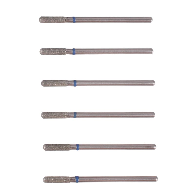 MZCMSL Cylinder Cuticle Drill Bits Set, 6pcs Round Top Russian Manicure Bits, 3/32 Shank efile Bit (Medium) - Image 2