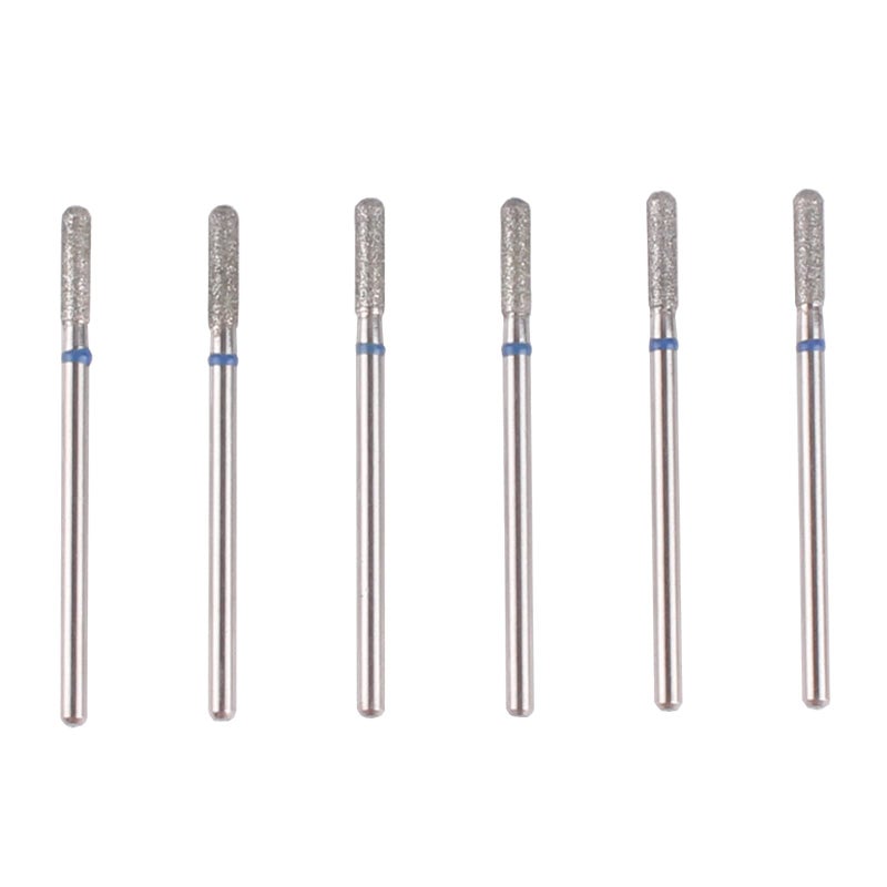 MZCMSL Cylinder Cuticle Drill Bits Set, 6pcs Round Top Russian Manicure Bits, 3/32 Shank efile Bit (Medium) - Image 1