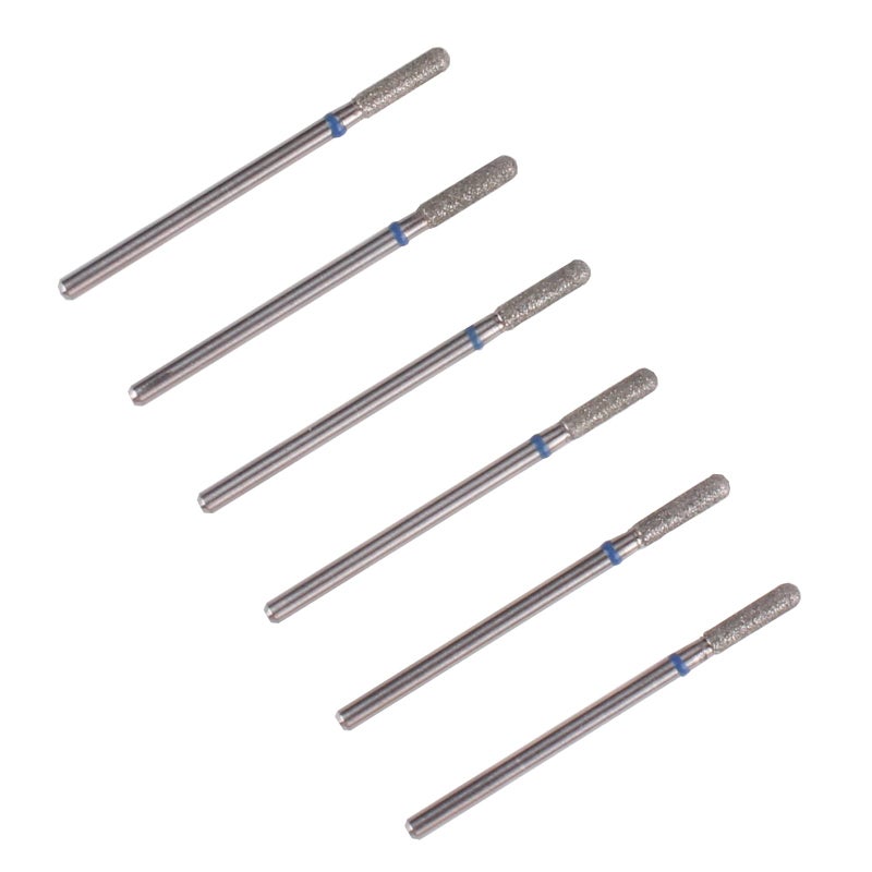 MZCMSL Cylinder Cuticle Drill Bits Set, 6pcs Round Top Russian Manicure Bits, 3/32 Shank efile Bit (Medium) - Image 4
