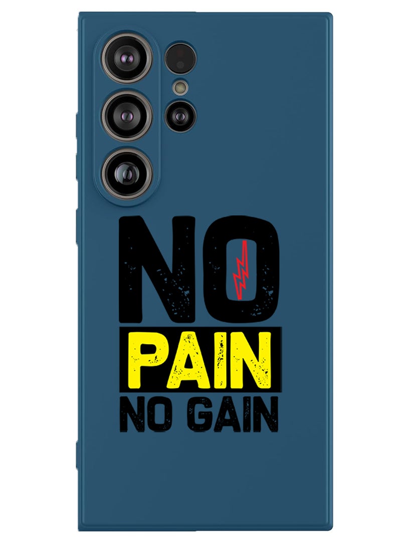 Theodor Protective Slim Fit Case Liquid Silicone Cover with Full Body Protection Anti-Scratch Shockproof Case For Samsung Galaxy S25 Ultra (Blue) - No pain No gain - Image 1