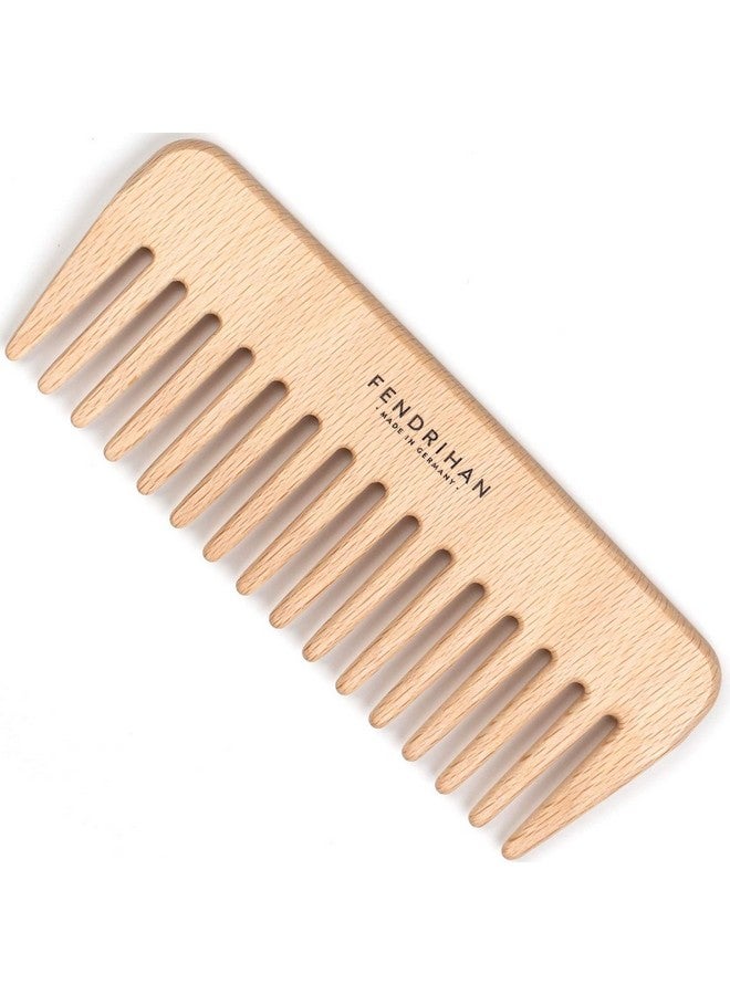 Fendrihan Beech Wood Styling Comb With Wide Teeth 5.3" (Made In Germany) - Image 1