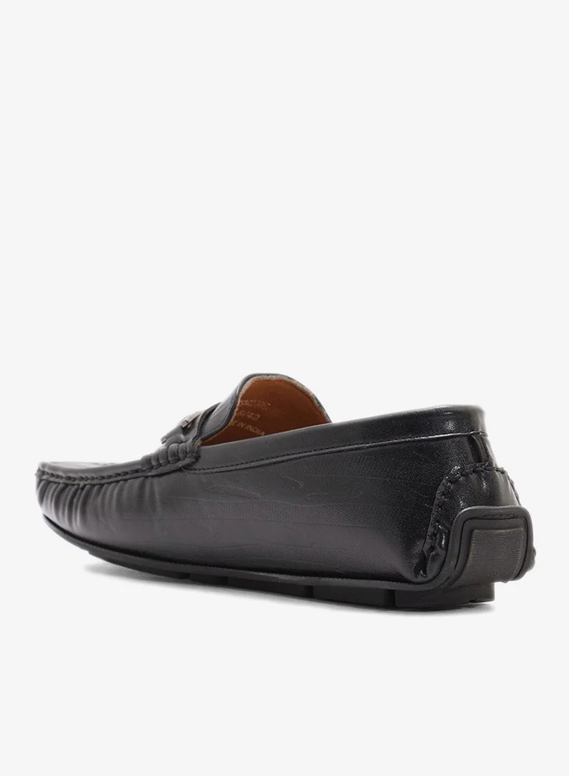 Robert Wood Trim Detail Textured Loafers
