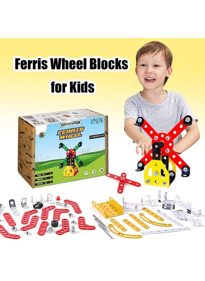 FunBlast FunBlast Ferris Wheel Blocks for Kids - 62 Pcs Building and Assembling Block Brick Educational STEM Toys, DIY Puzzle Blocks Bricks Toys for 3+Years Kids  - Image 5