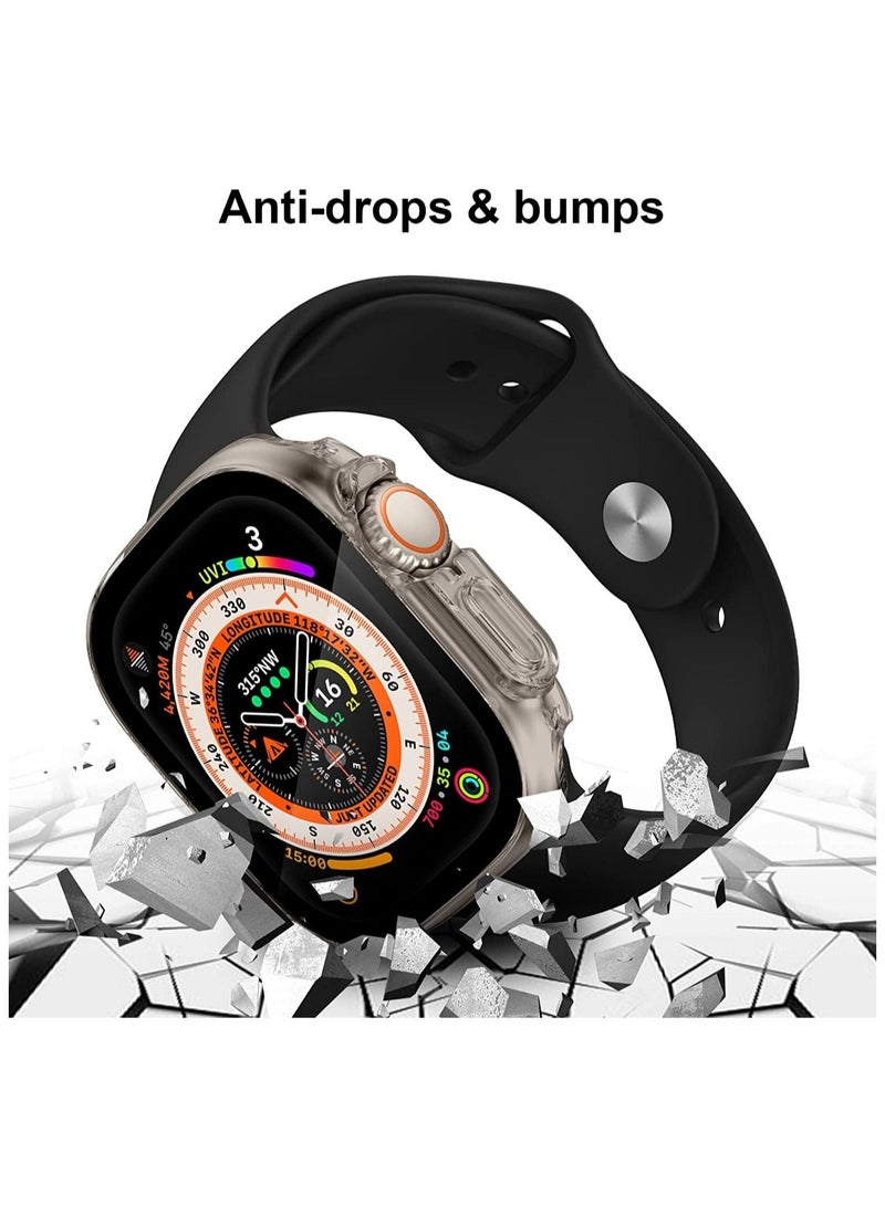 ELTRAZONE 9H Tempered Glass Screen Protector Sport Rugged Bumper for Apple Watch Ultra 49mm, Crystal Clear - Image 5