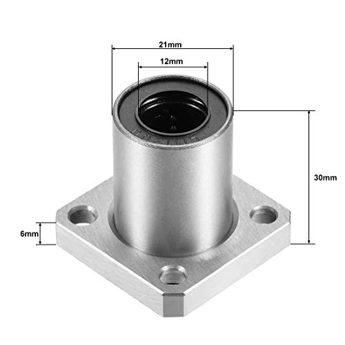 uxcell LMK12UU Square Flange Linear Ball Bearings, 12mm Bore Dia, 21mm OD, 30mm Length(Pack of 2) - Image 2