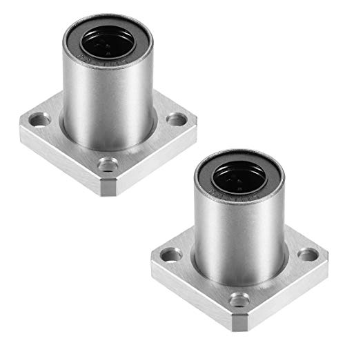 uxcell LMK12UU Square Flange Linear Ball Bearings, 12mm Bore Dia, 21mm OD, 30mm Length(Pack of 2) - Image 1
