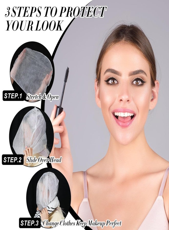 SmoothNovelty 30 Pcs Disposable Makeup Face Hair Cover Protection Non Woven Hood Mask for Clothes Travel Wedding Beauty Shop Artist - Image 3