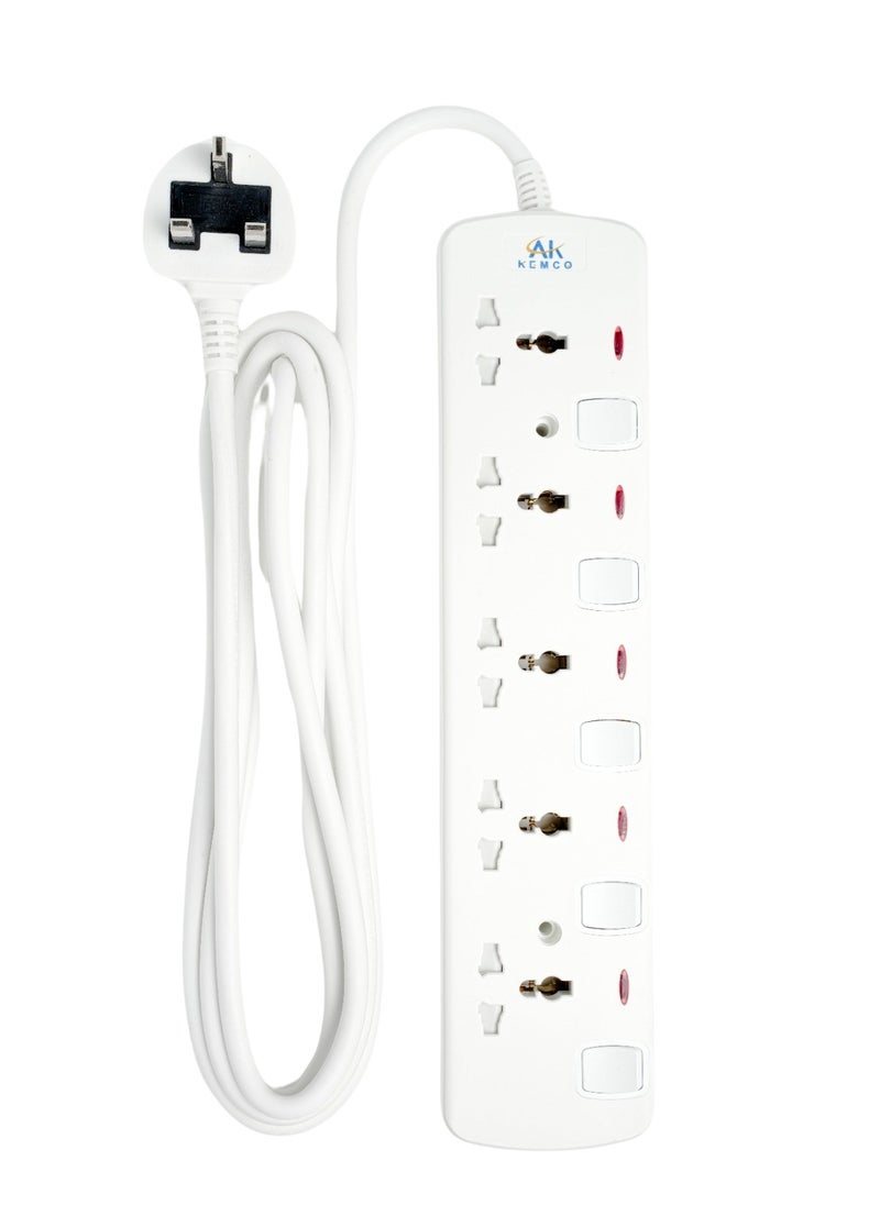AK KEMCO Kemco 5 Way 5 Meter Extension Socket Power Cord Power Strip Extension Lead AK605  - Image 1