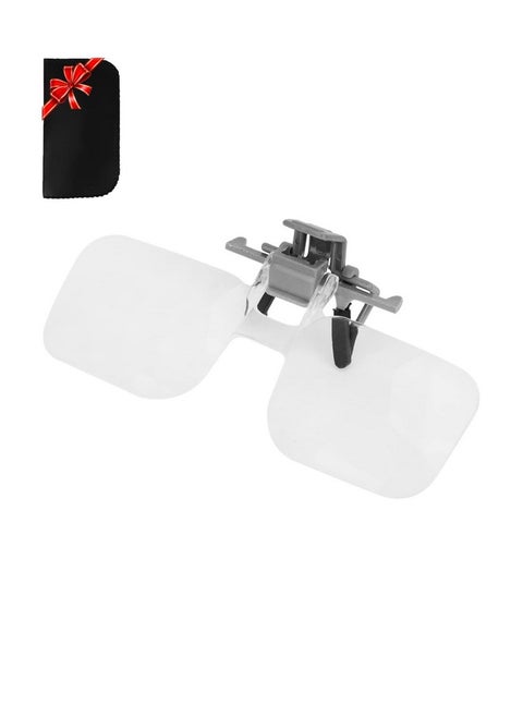 Clip On Magnifiers For Eyeglasses 2X Magnifying Glasses Flip Up/Down Reading Glasses Reader For Seniors Elderly Women Men For Reading Computer Use Sewing Close Work