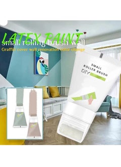 SYOSI 2 PCS Small Rolling Brush Wall Latex Paint 2 in 1 Design 100g Wall Paint Repair Wall Paste Environmentally Friendly Graffiti Paint for Easy DIY Repair and Renovation  for Wall Pink  - Image 3