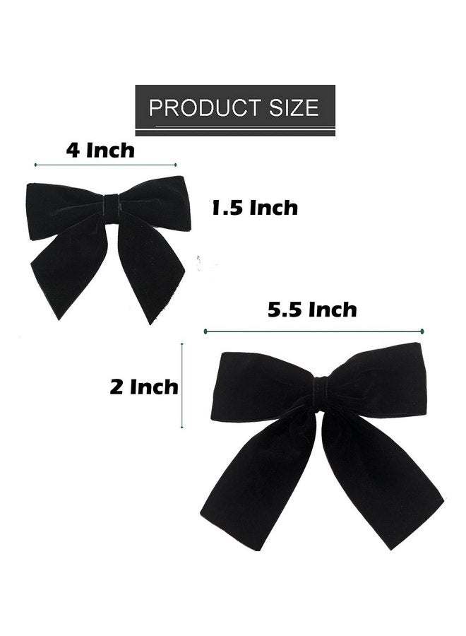 Hipcheer Large Velvet Hair Bows,Large Bows Alligator Clips Hair Accessories for Little Teen Toddler Girls Kids(Black 4pcs) - Image 5