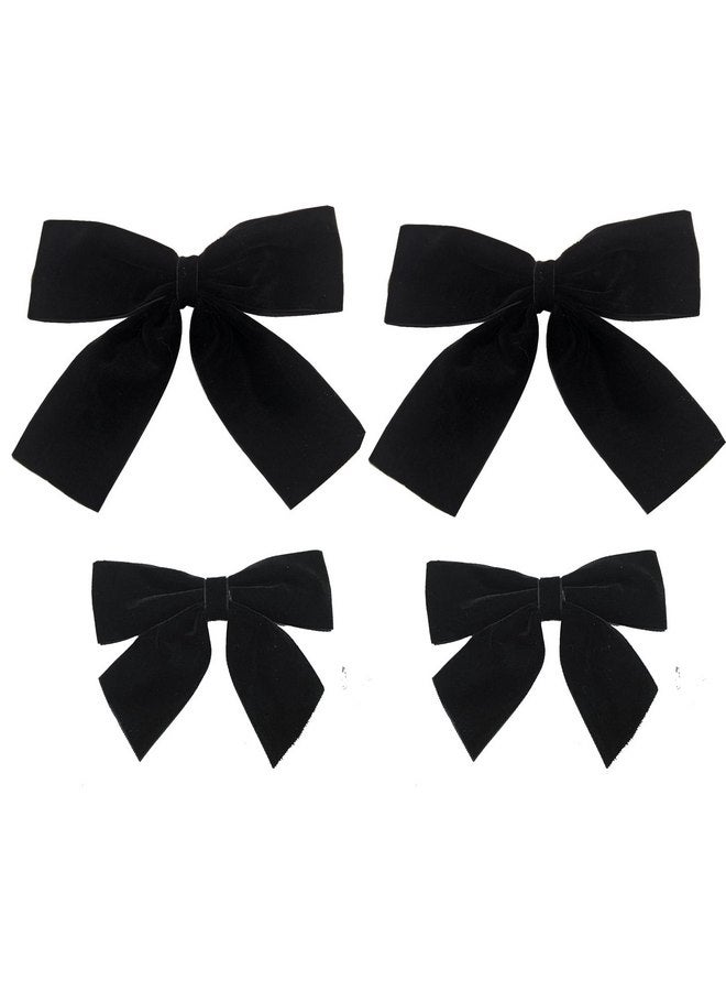 Hipcheer Large Velvet Hair Bows,Large Bows Alligator Clips Hair Accessories for Little Teen Toddler Girls Kids(Black 4pcs) - Image 1