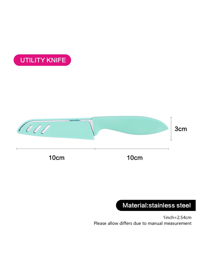 Fissman Utility Vegetable And Fruit Knife With Sheath 10cm Mint Green