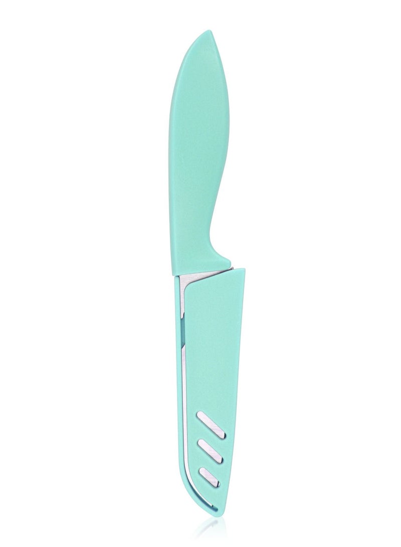 Fissman Utility Vegetable And Fruit Knife With Sheath 10cm Mint Green  - Image 1