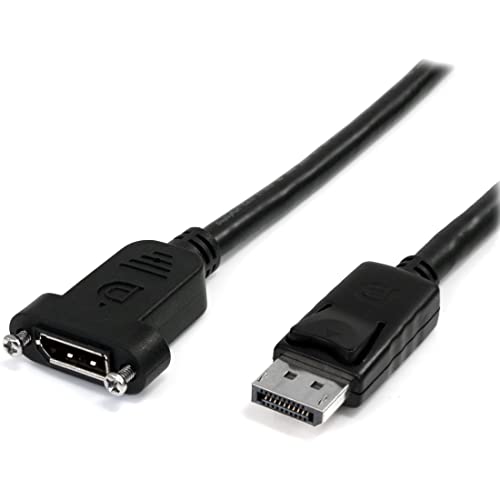 StarTech.com 3 ft / 91 cm 20 pin DP DisplayPort Extension Panel Mount Cable - DisplayPort to DisplayPort - Male to Female (DPPNLFM3PW) - Image 1