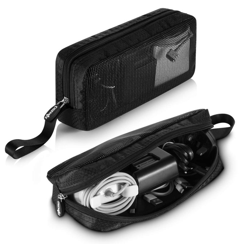 CM Travel Cable Organizer Case Bag Portable Computer Accessories Zipper Mesh Pouch Bag for Holding Laptop Mouse, Power Bank, USB, Adapter, Charger, Cellphone and Cosmetics (Case Bag ONLY) - Image 2