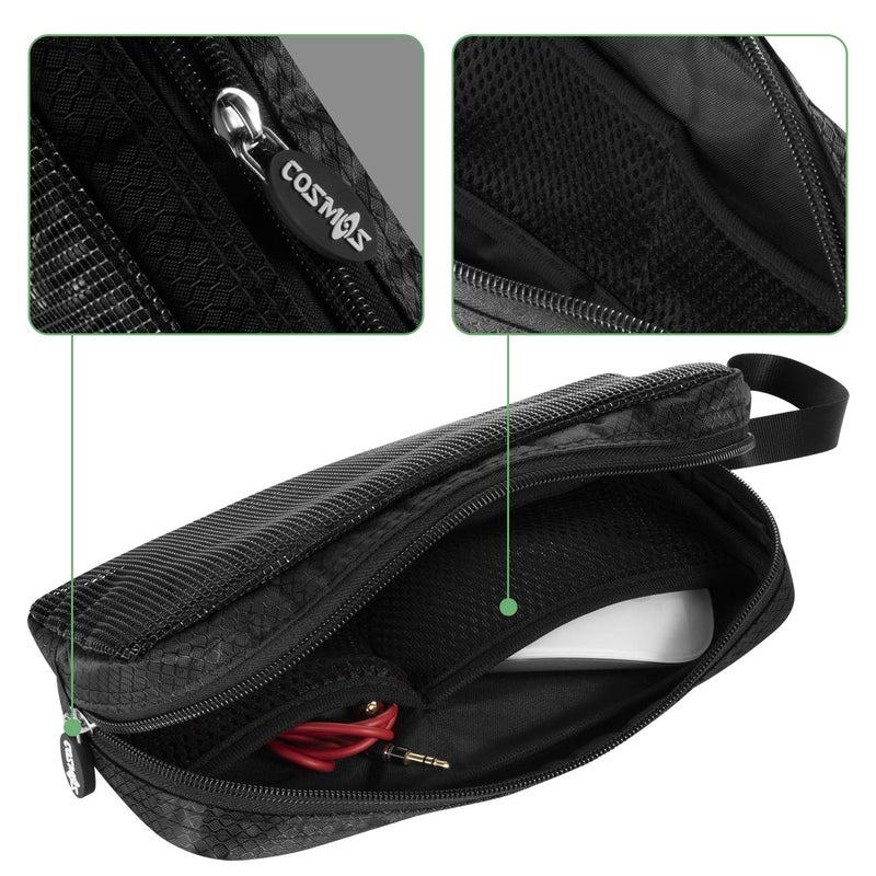 CM Travel Cable Organizer Case Bag Portable Computer Accessories Zipper Mesh Pouch Bag for Holding Laptop Mouse, Power Bank, USB, Adapter, Charger, Cellphone and Cosmetics (Case Bag ONLY) - Image 3