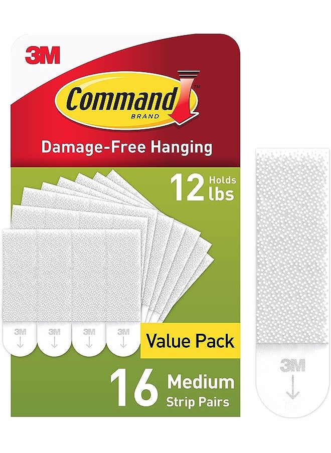 Command Large Picture Hanging Strips, White, Holds Up To 16 Lbs, 14-Pairs, Easy To Open Packaging  - Image 1