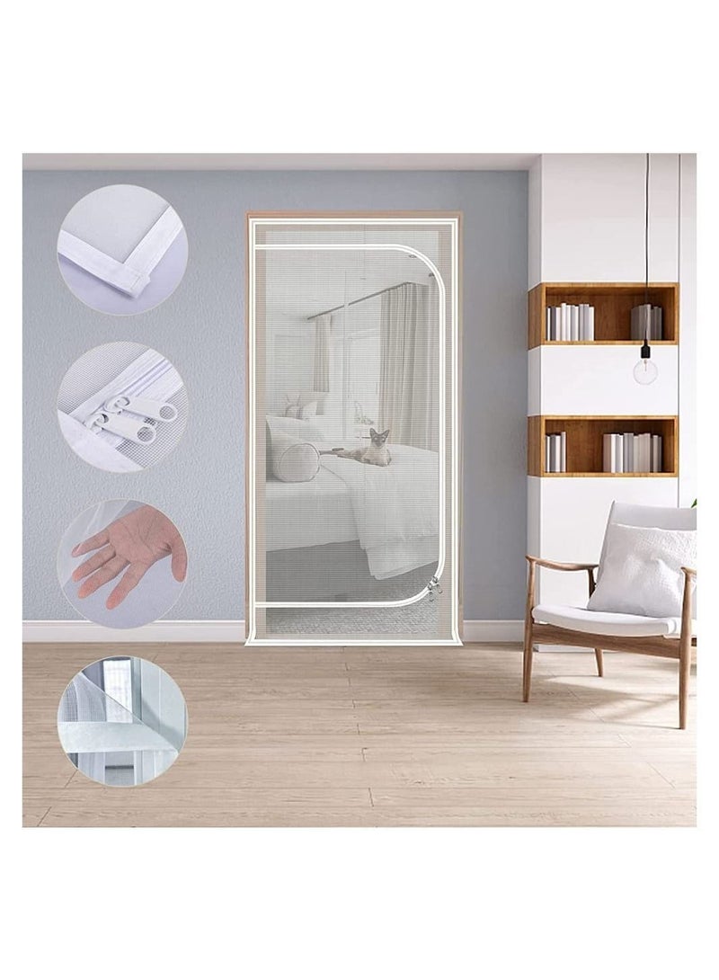 Y&D Pet Screen Door, Fly Door,Thickened Cat Resistant Mesh Door with Zipper Closure,Dogs Pets Friendly for Living Room Bedroom Kitchen,Fits Up to 210 x 100cm  - Image 3