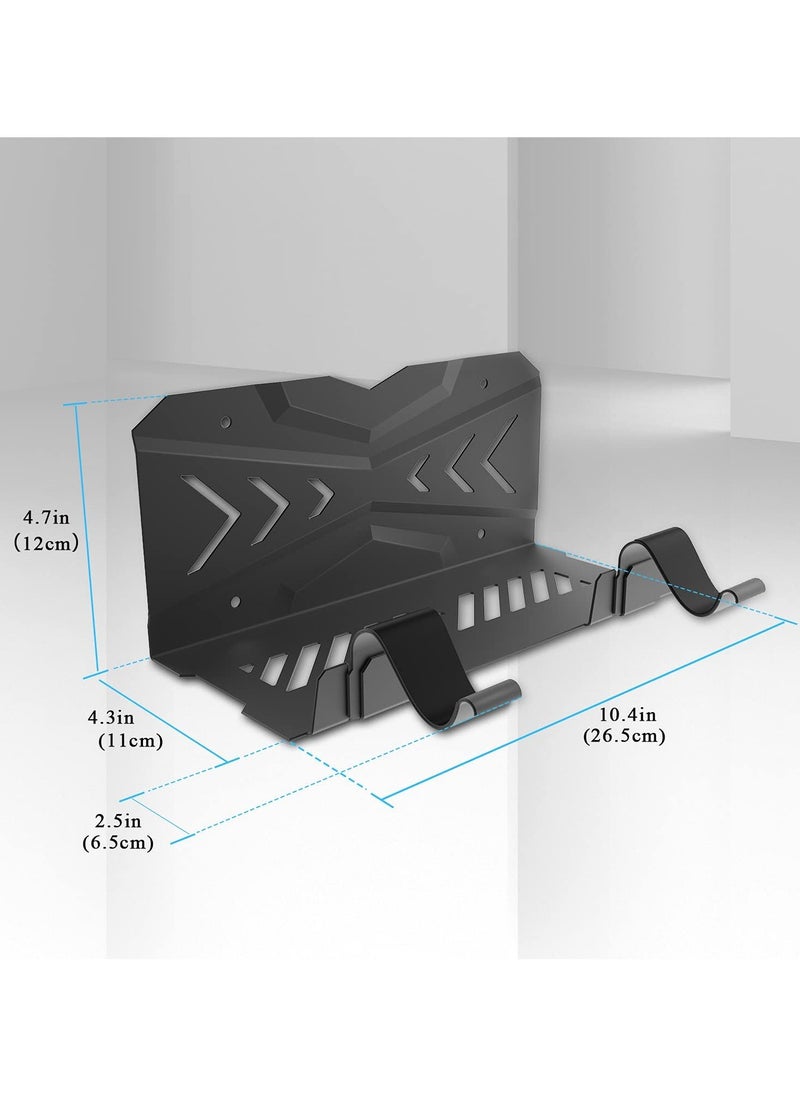 UPOK - Hidden Wall Mount for PS5 - Accessories Playstation 5 Digital/Disc Edition Console Floating Shelf Behind TV, with 2 Detachable Controllers Holder Metal Rack, Solid Iron Stand Kit, Easy Install - Image 1