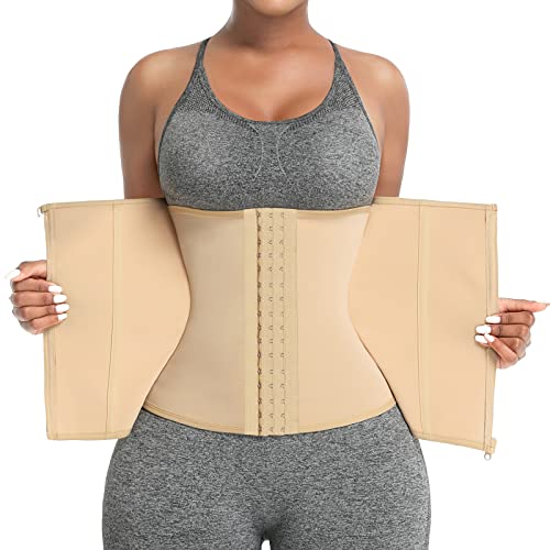 FeelinGirl Body Shaper Waist Trainer for Women Workout Waist Cincher Slim Waist Cincher Corset Tummy Control Shapewear Beige - Image 1