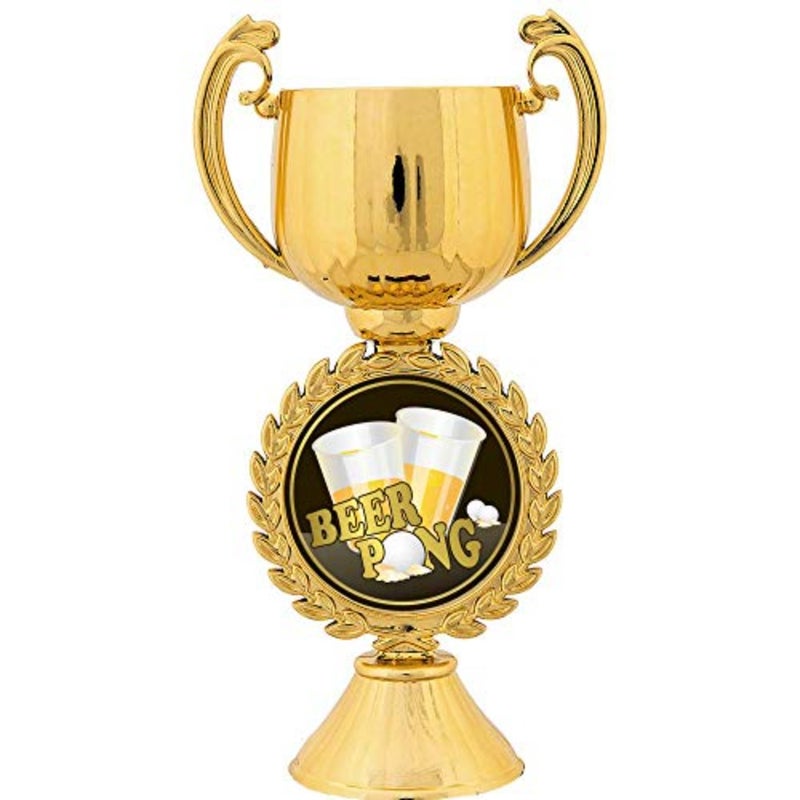 Personalized Beer Pong Trophy, 7.25" Gold Cup Beer Pong Trophies with Free Custom Engraving Prime - Image 2