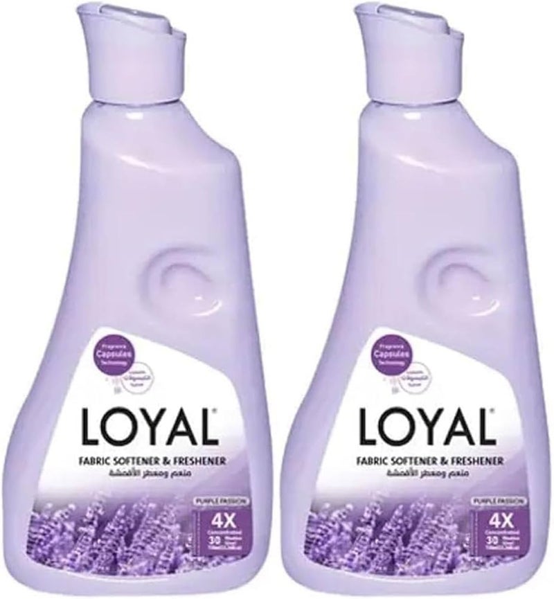 Loyal 750 ML, Pack of 2 Fabric Softener And Freshner with Purple Passion Fragrance Capsule, 30+30 Washes - Image 1