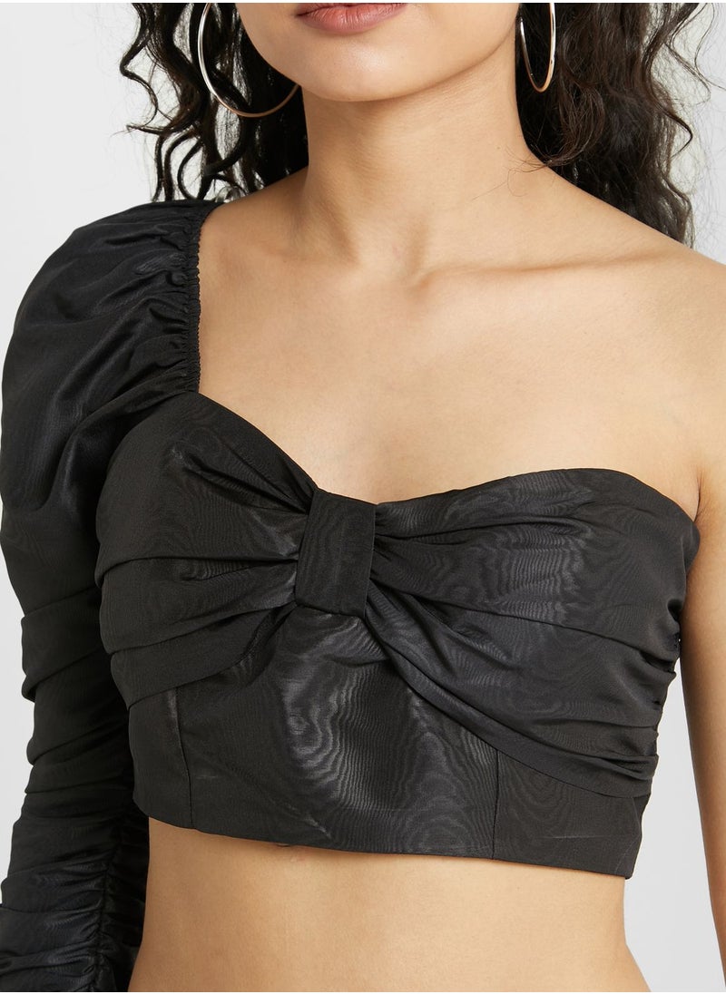 RIVER ISLAND - One Shoulder Crop Top - Image 1