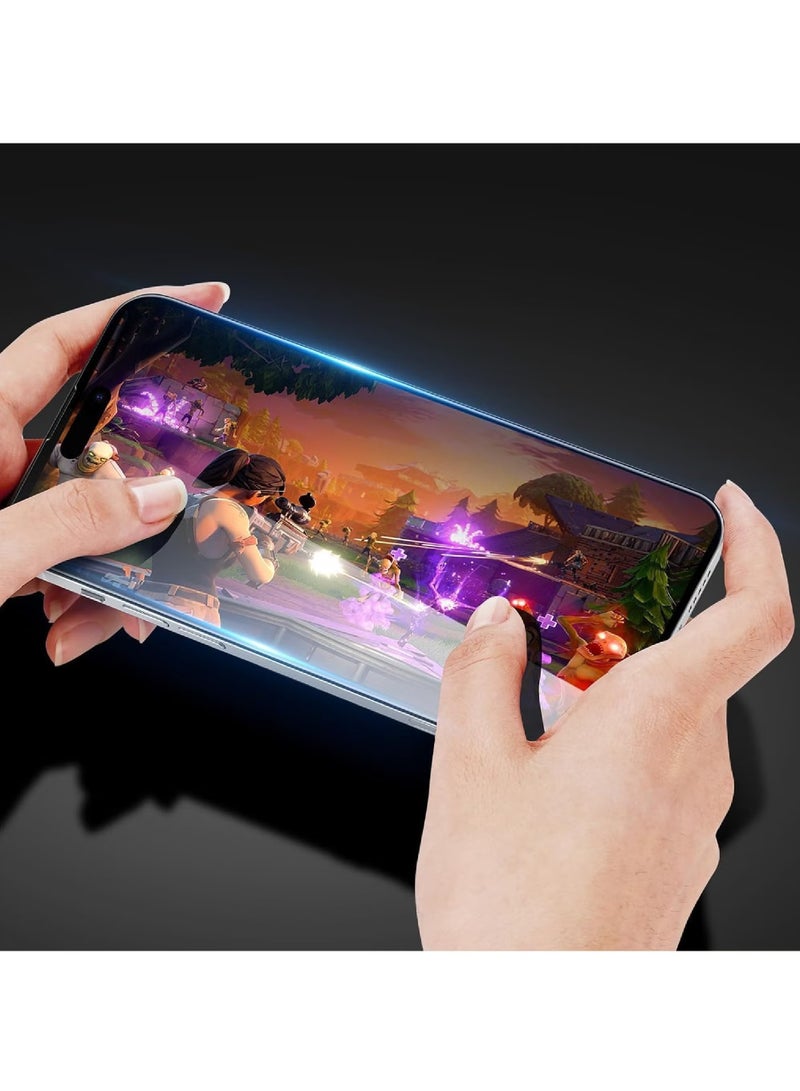 يوارب كينج واقي شاشة لهاتف iPhone 15 Pro Max من الزجاج المقسّى بصلابة 9H ومضاد للخدش ومضاد للبصمات ومضاد للكسر ومضاد للكسر من الحافة إلى الحافة لهاتف iPhone 15 Pro Max - Image 4