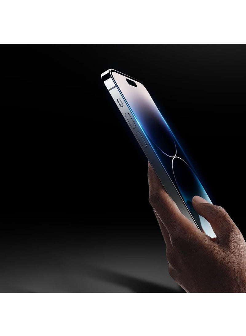 يوارب كينج واقي شاشة لهاتف iPhone 15 Pro Max من الزجاج المقسّى بصلابة 9H ومضاد للخدش ومضاد للبصمات ومضاد للكسر ومضاد للكسر من الحافة إلى الحافة لهاتف iPhone 15 Pro Max - Image 5