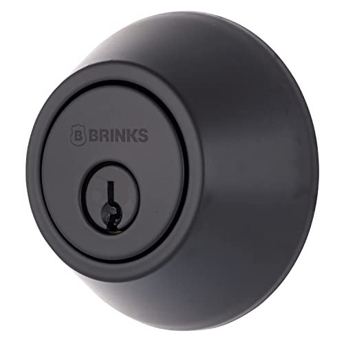 BRINKS Transitional Single Cylinder Deadbolt Lock, Door Lock Built for Residential Protection ANSI Grade 2 Security, Matte Black - Image 1