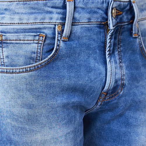 Spykar Men's Kano Slim Fit Mid-Rise Casual Jeans Light Blue - Image 5