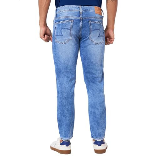 Spykar Men's Kano Slim Fit Mid-Rise Casual Jeans Light Blue - Image 3