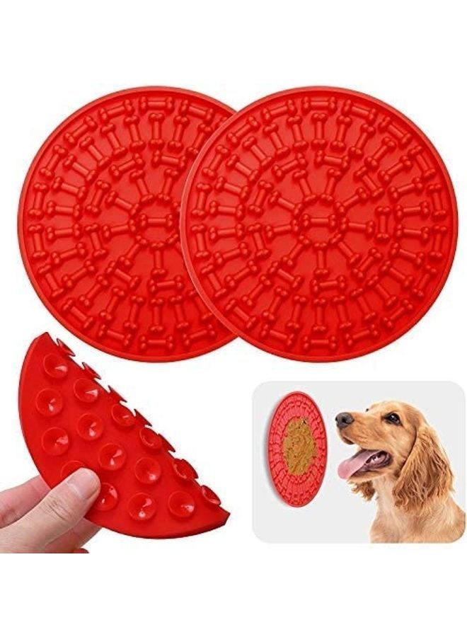 NIBEMINENT Silicone Slow Feeder Dog Treat Dispensing Mat Red 5.9 x 5.9inch - Image 4